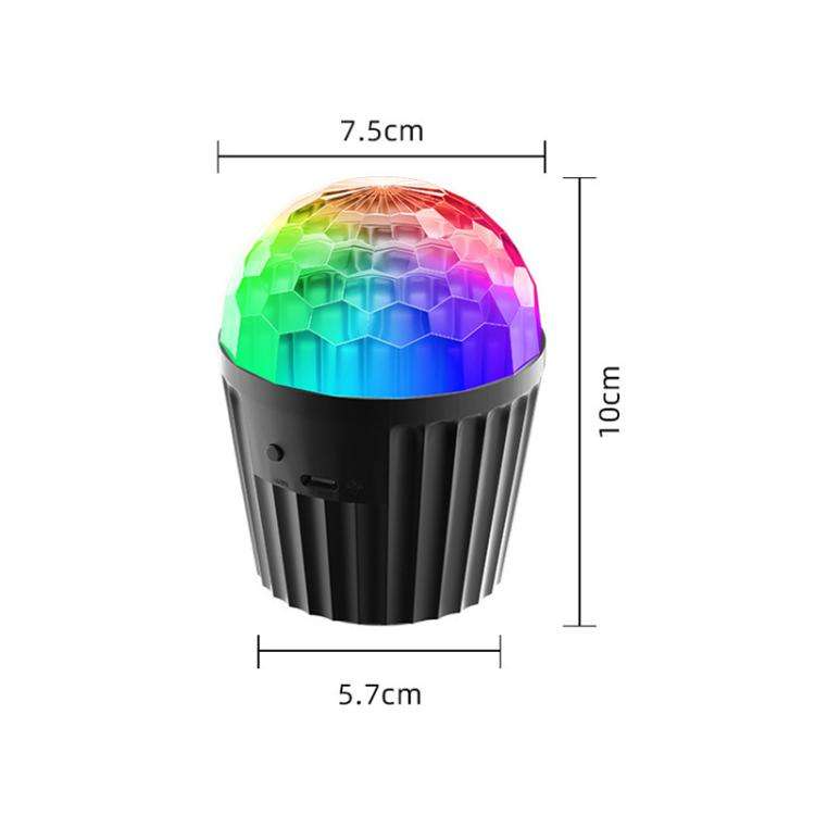 Stripe Magic Ball Light LED RGB Rotating Stage Lamp, Style:With Remote Control(Black)