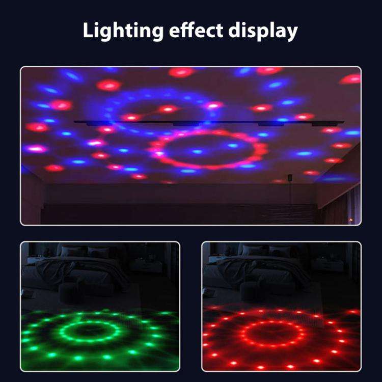 Stripe Magic Ball Light LED RGB Rotating Stage Lamp, Style:With Remote Control(Black)