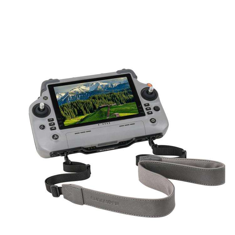 For DJI RC Plus 2 / 1 Sunnylife Controller Hanger Bracket with PU Leather Strap Shoulder Belt(Grey)