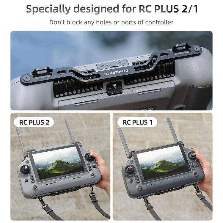 For DJI RC Plus 2 / 1 Sunnylife Controller Hanger Bracket with PU Leather Strap Shoulder Belt(Grey)