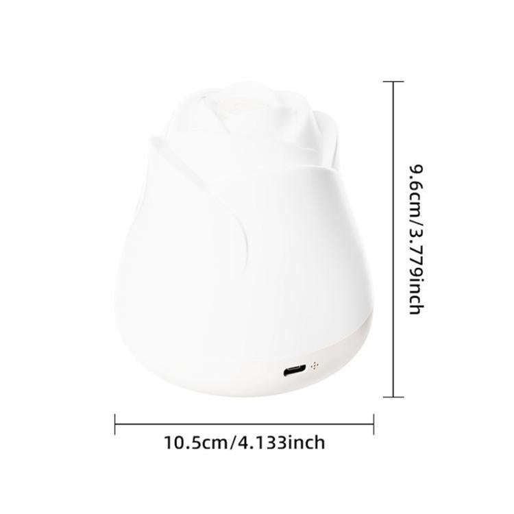 3W Rose Night Light Bedside Touch Sensor Ambient Lighting, Style:Rechargeable(White)
