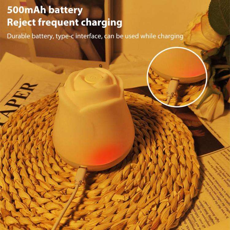 3W Rose Night Light Bedside Touch Sensor Ambient Lighting, Style:Rechargeable(White)