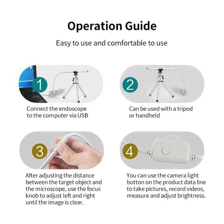 Supereyes Y002 200W HD USB Industrial Dispensing Machine Endoscope Electron Microscope(Silver)