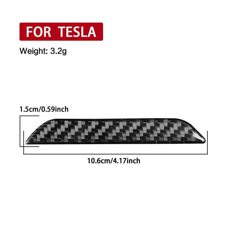 For Tesla Model 3 / Y / S / X Carbon Fiber Car Trunk Logo Decorative Sticker, Left and Right Driv...