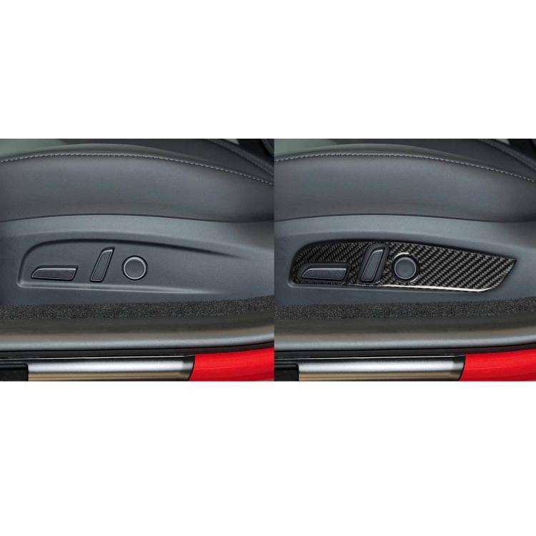 For Tesla Model 3 2023- 2pcs/Set Carbon Fiber Car Seat Adjustment Panel Decorative Sticker, Left ...
