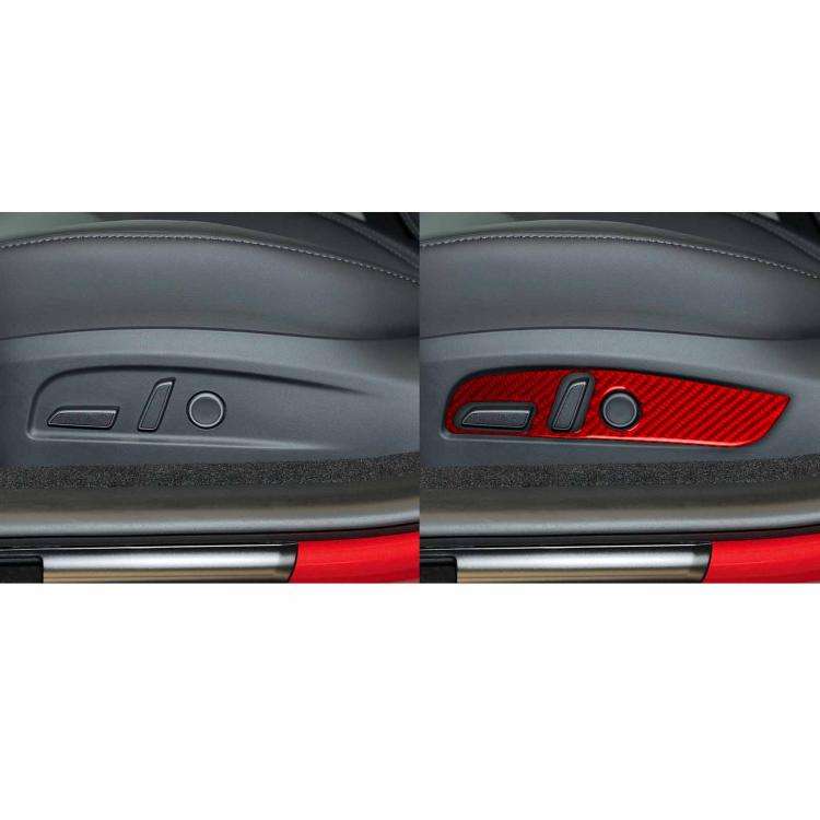 For Tesla Model 3 2023- 2pcs/Set Carbon Fiber Car Seat Adjustment Panel Decorative Sticker, Left ...