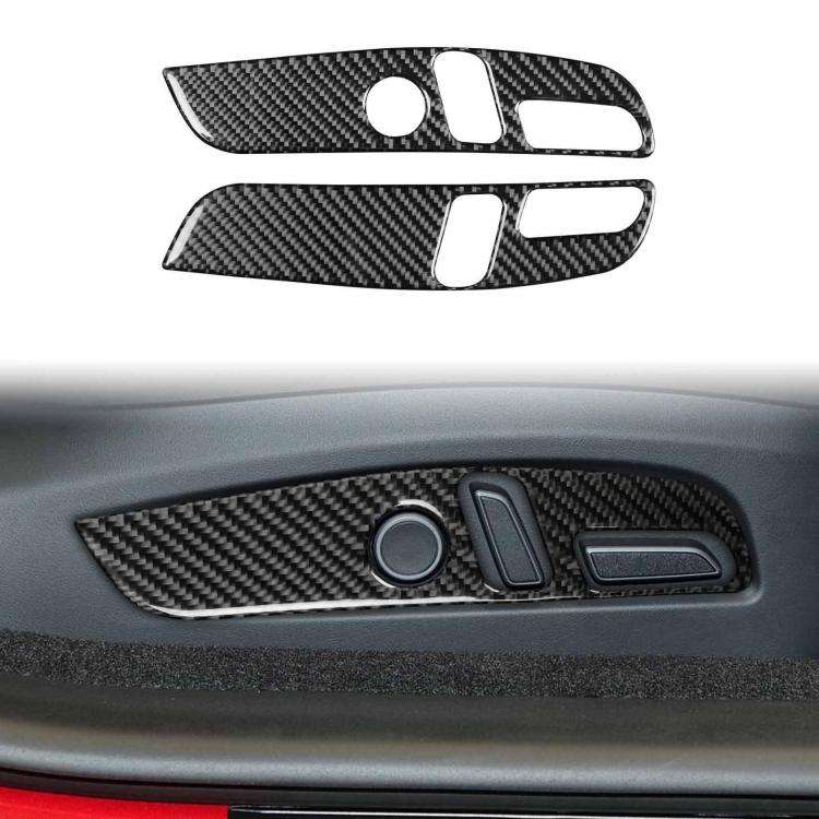 For Tesla Model 3 2023- 2pcs/Set Carbon Fiber Car Seat Adjustment Panel Decorative Sticker, Right...