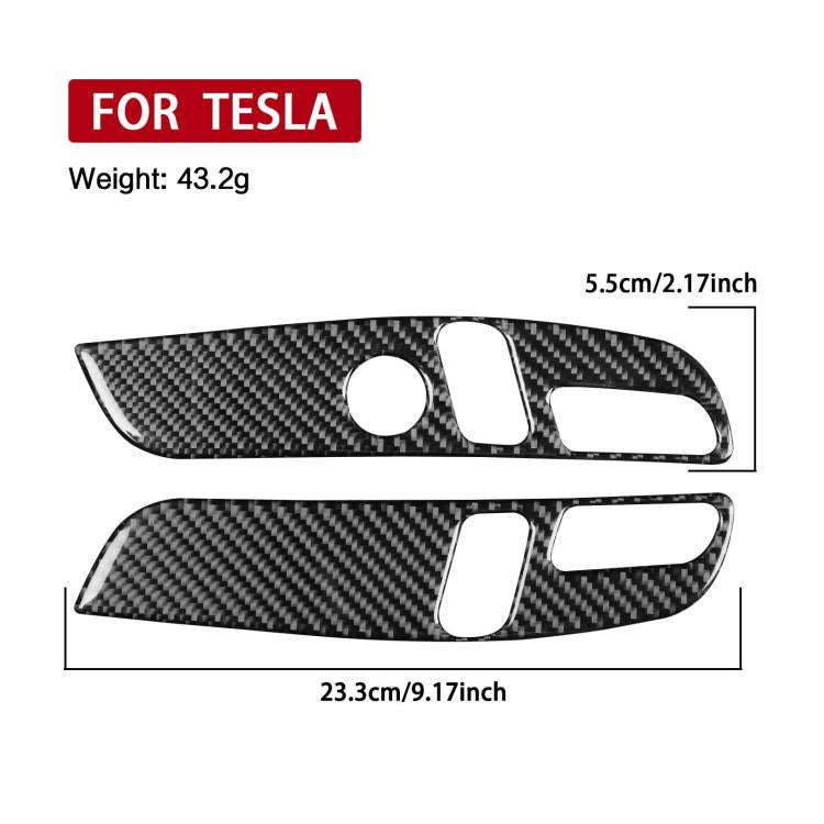 For Tesla Model 3 2023- 2pcs/Set Carbon Fiber Car Seat Adjustment Panel Decorative Sticker, Right...