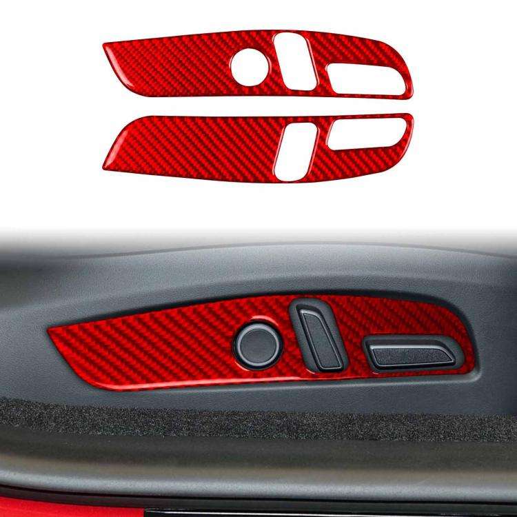 For Tesla Model 3 2023- 2pcs/Set Carbon Fiber Car Seat Adjustment Panel Decorative Sticker, Right...