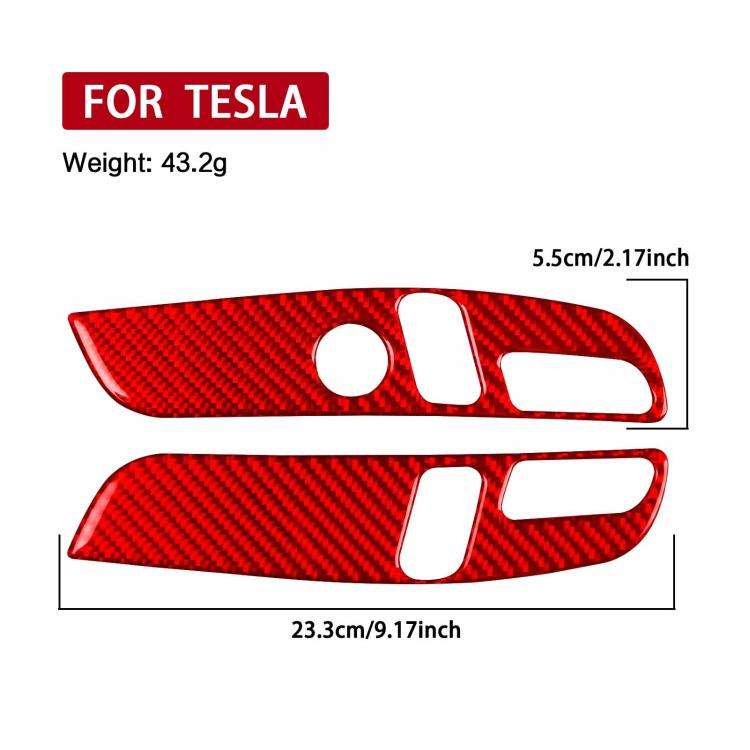 For Tesla Model 3 2023- 2pcs/Set Carbon Fiber Car Seat Adjustment Panel Decorative Sticker, Right...