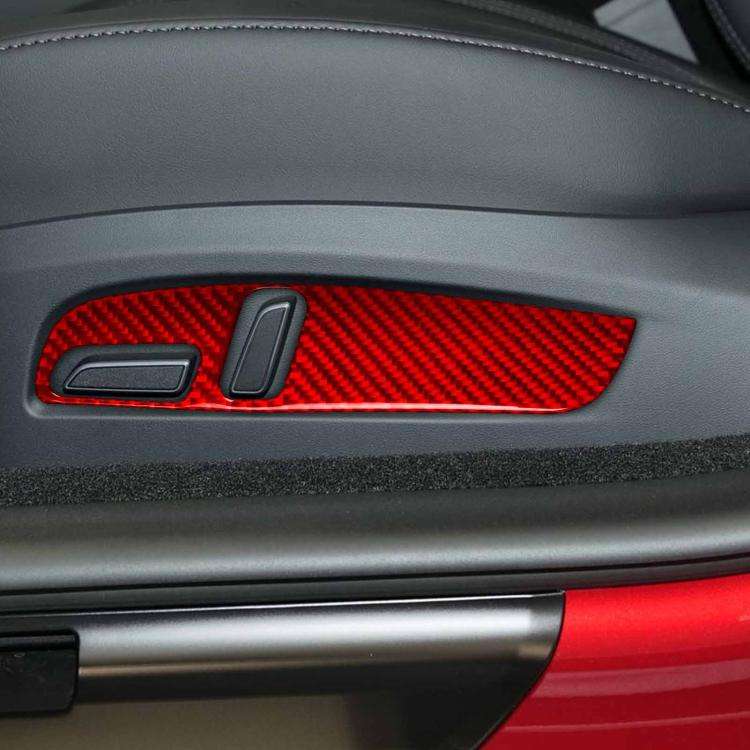 For Tesla Model 3 2023- 2pcs/Set Carbon Fiber Car Seat Adjustment Panel Decorative Sticker, Right...