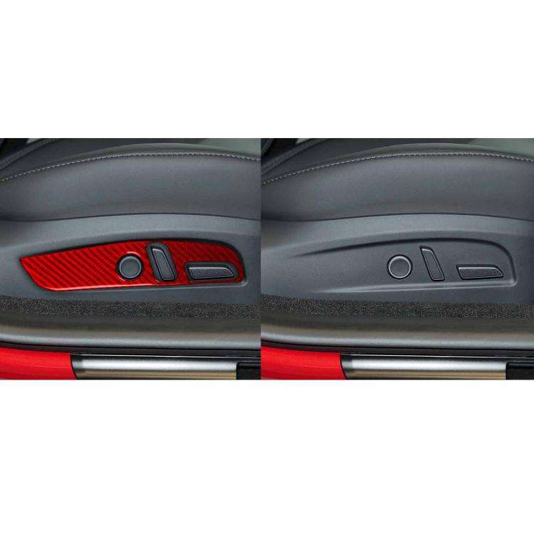For Tesla Model 3 2023- 2pcs/Set Carbon Fiber Car Seat Adjustment Panel Decorative Sticker, Right...
