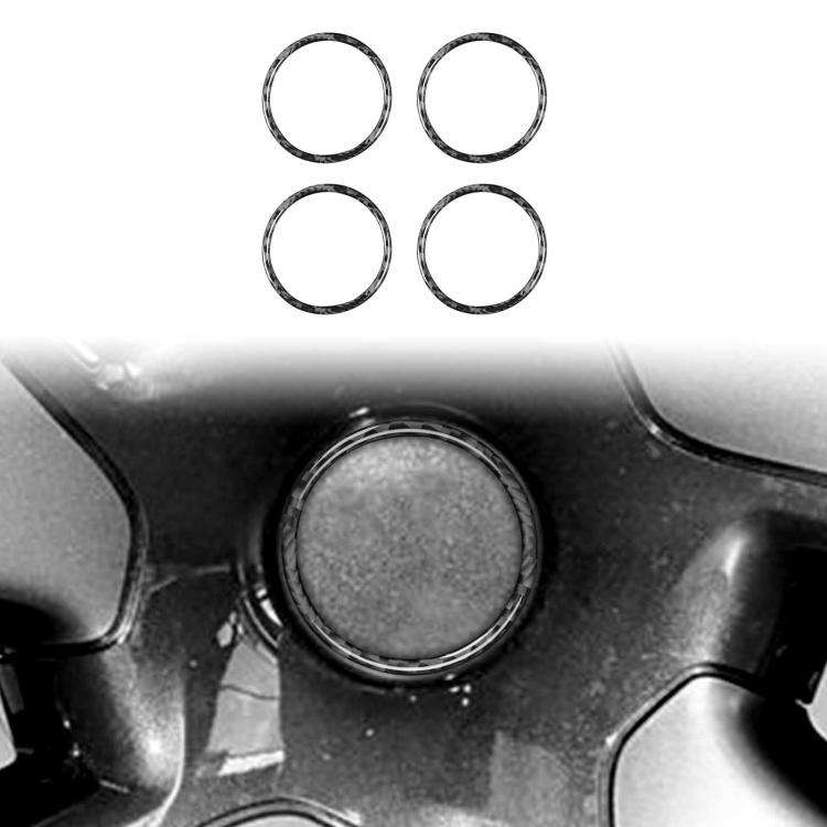 For Tesla Model 3 / Y 4pcs/Set Carbon Fiber Car Wheel Hub Decoration Ring, Left and Right Drive(B...