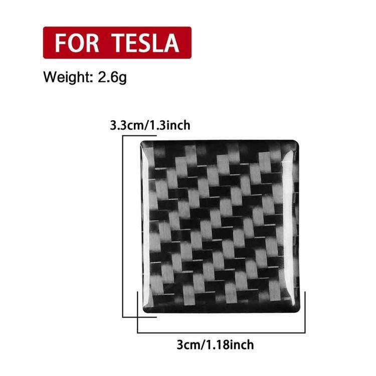 For Tesla Model 3 2019-2022 / Model Y 2019-2024 Carbon Fiber Car Emergency Light Button Decorativ...