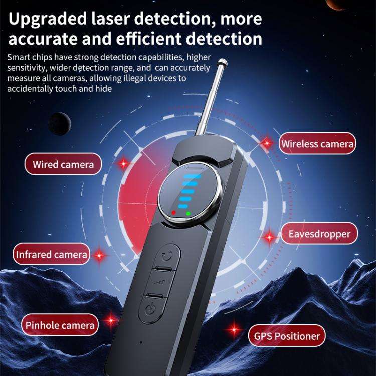 F16 AI Smart GPS Laser Detector Anti-sneak Camera Detector(Black)