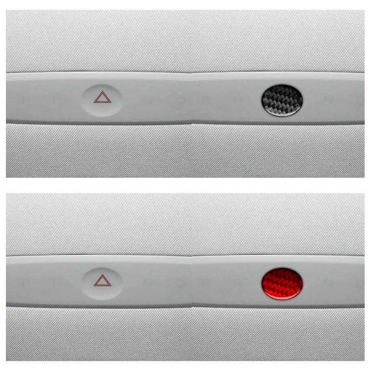 For Tesla Model 3 2023- Carbon Fiber Car Emergency Light Button Decorative Sticker, Left and Righ...