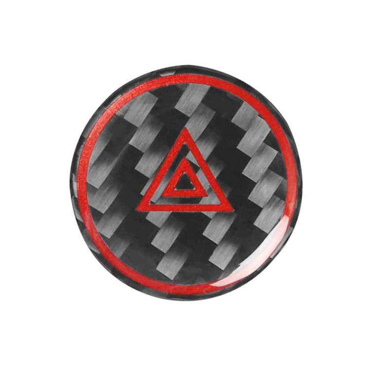 For Tesla Model 3 2023- Carbon Fiber Car Emergency Light Button with Label Decorative Sticker, Le...