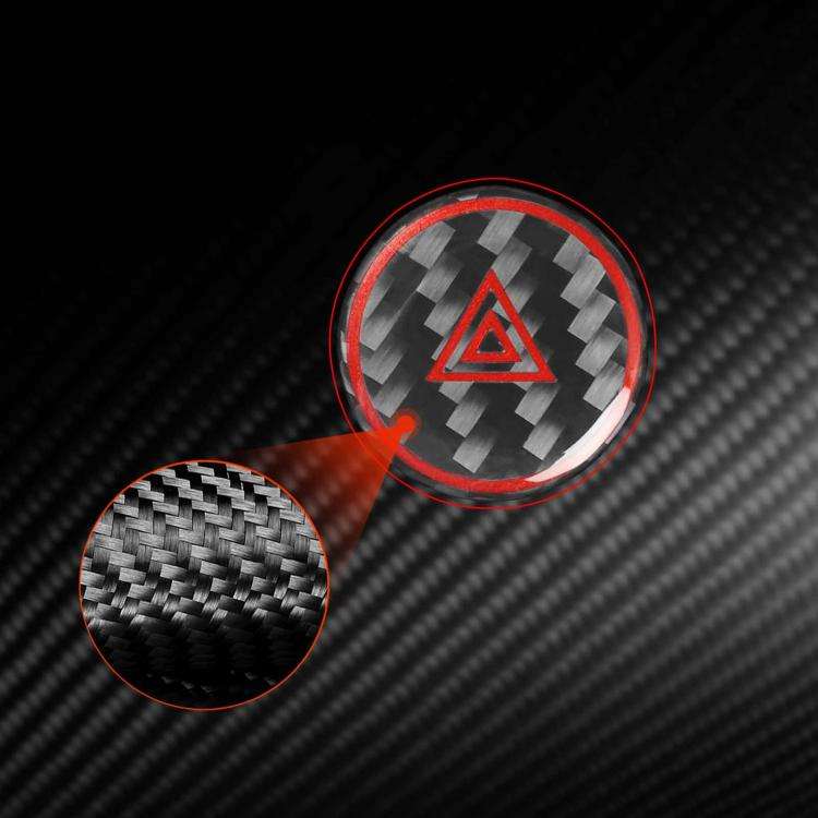 For Tesla Model 3 2023- Carbon Fiber Car Emergency Light Button with Label Decorative Sticker, Le...