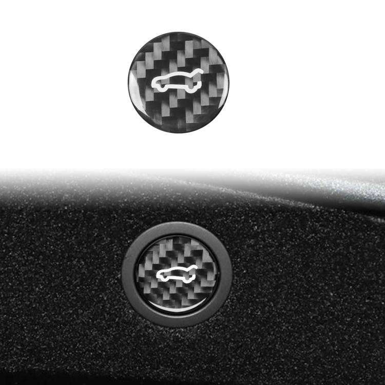 For Tesla Model 3 2023+ / Y New Edition 2025+ Carbon Fiber Car Trunk Button Decorative Sticker, L...