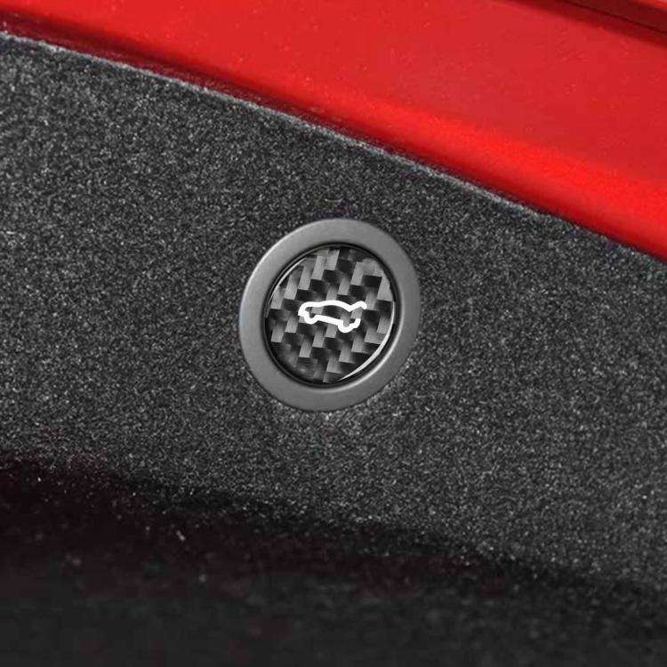 For Tesla Model 3 2023+ / Y New Edition 2025+ Carbon Fiber Car Trunk Button Decorative Sticker, L...