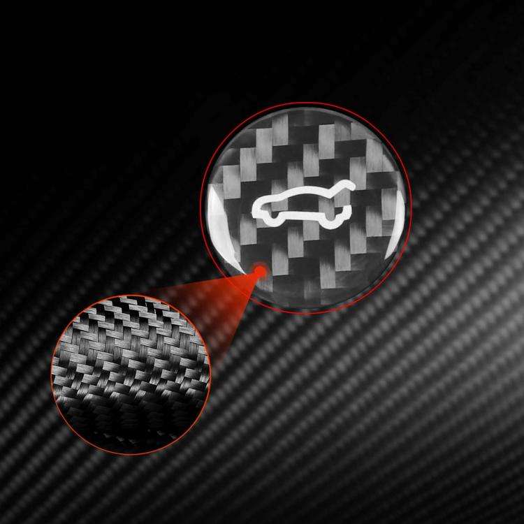For Tesla Model 3 2023+ / Y New Edition 2025+ Carbon Fiber Car Trunk Button Decorative Sticker, L...