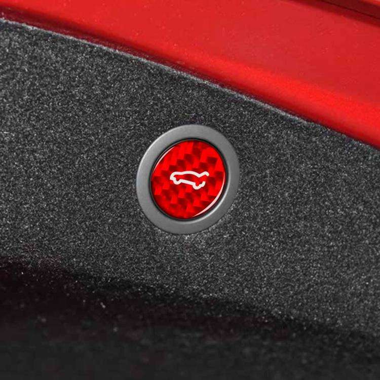 For Tesla Model 3 2023+ / Y New Edition 2025+ Carbon Fiber Car Trunk Button Decorative Sticker, L...