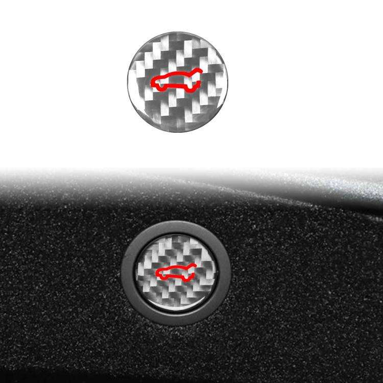 For Tesla Model 3 2023+ / Y New Edition 2025+ Carbon Fiber Car Trunk Button Decorative Sticker, L...