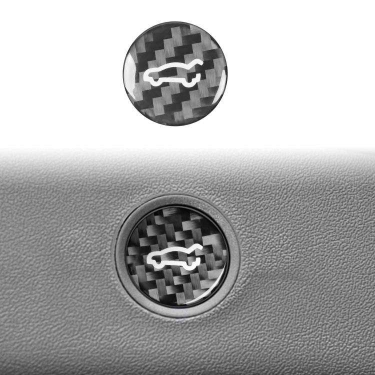 For Tesla Model 3 2019-2023 / Y 2019-2024 Carbon Fiber Car Trunk Button Decorative Sticker, Left ...