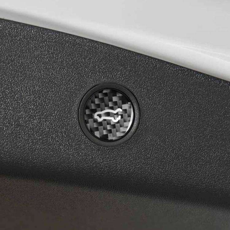 For Tesla Model 3 2019-2023 / Y 2019-2024 Carbon Fiber Car Trunk Button Decorative Sticker, Left ...