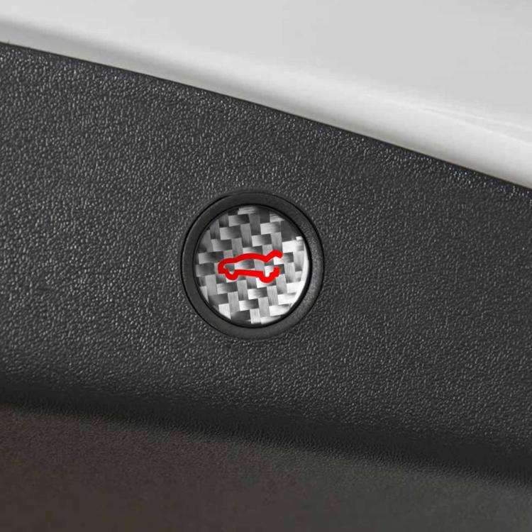 For Tesla Model 3 2019-2023 / Y 2019-2024 Carbon Fiber Car Trunk Button Decorative Sticker, Left ...