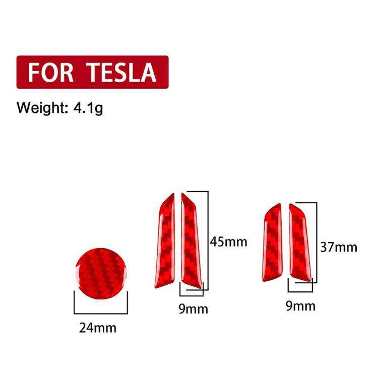 For Tesla Model 3 2023- 5pcs/Set Carbon Fiber Car Seat Adjustment Button Decorative Sticker, Left...