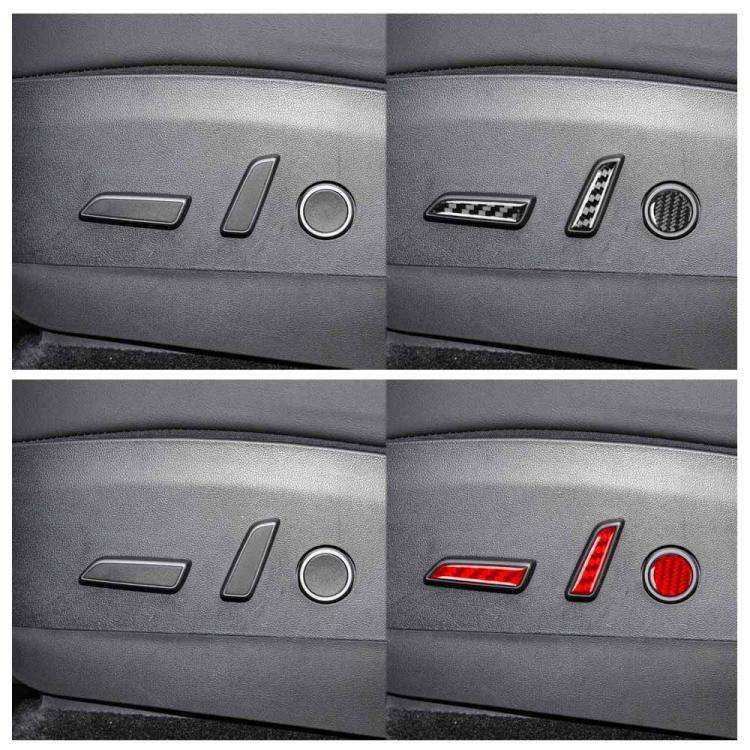 For Tesla Model 3 2023- 5pcs/Set Carbon Fiber Car Seat Adjustment Button Decorative Sticker, Left...