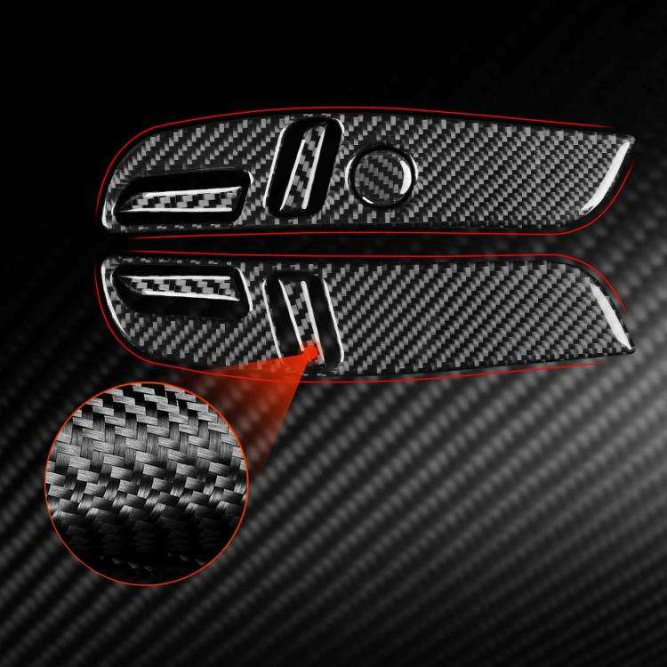 For Tesla Model 3 2023- 7pcs/Set Carbon Fiber Car Seat Adjustment Panel Decorative Sticker, Left ...