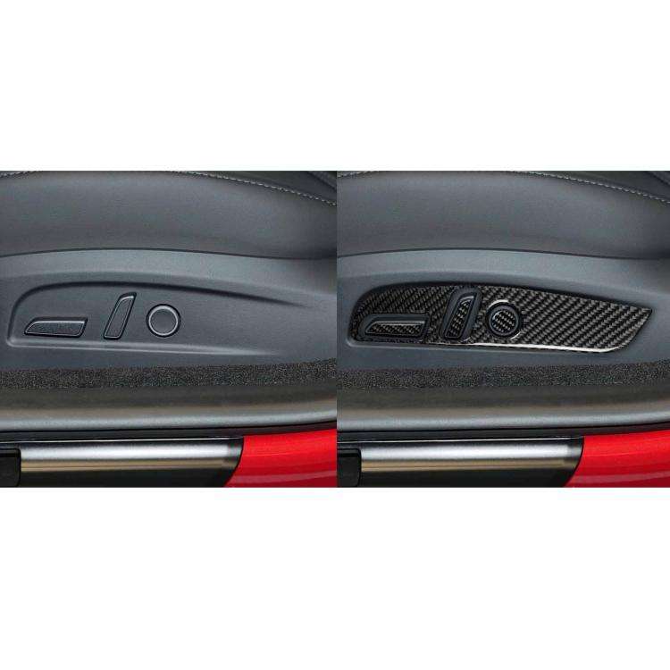For Tesla Model 3 2023- 7pcs/Set Carbon Fiber Car Seat Adjustment Panel Decorative Sticker, Left ...