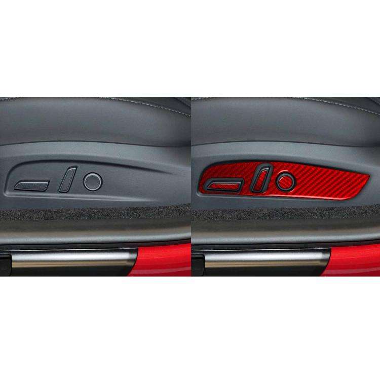 For Tesla Model 3 2023- 7pcs/Set Carbon Fiber Car Seat Adjustment Panel Decorative Sticker, Left ...