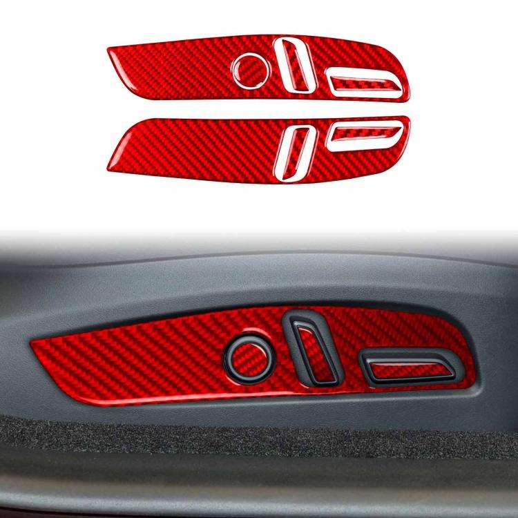 For Tesla Model 3 2023- 7pcs/Set Carbon Fiber Car Seat Adjustment Panel Decorative Sticker, Right...