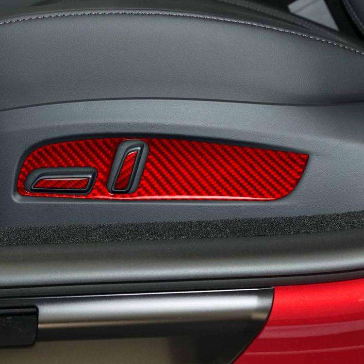 For Tesla Model 3 2023- 7pcs/Set Carbon Fiber Car Seat Adjustment Panel Decorative Sticker, Right...