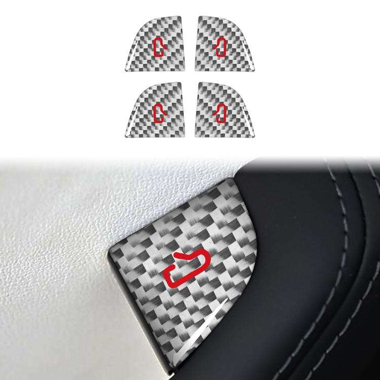 For Tesla Model 3 New Edition 2023+ 4pcs/Set Carbon Fiber Car Door Switch Decorative Sticker with...