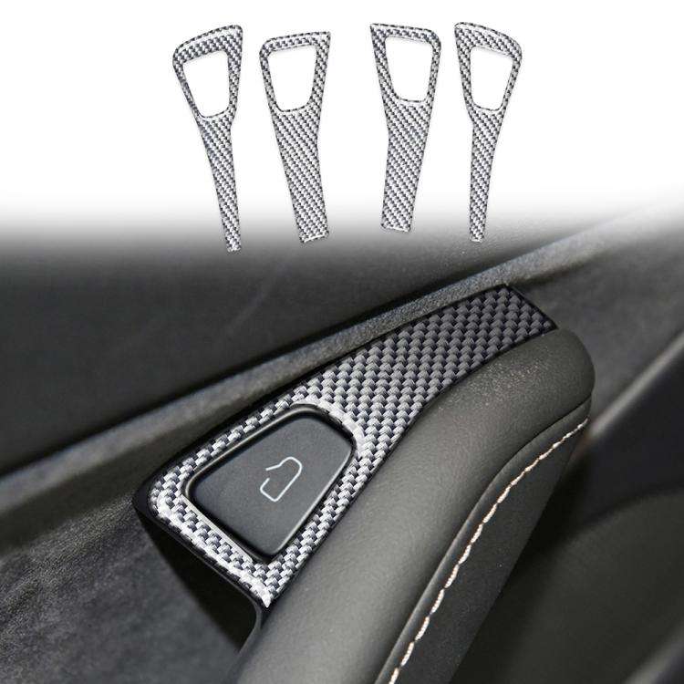 For Tesla Model 3 2017-2022 / Y 2020-2024 4pcs/Set Carbon Fiber Car Door Switch Panel Decorative ...