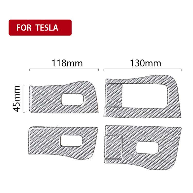 For Tesla Model 3 2017-2022 / Y 2020-2024 6pcs/Set Carbon Fiber Car Window Lift Panel Decorative ...