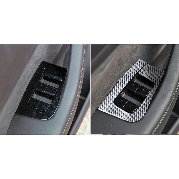 For Tesla Model 3 2017-2022 / Y 2020-2024 6pcs/Set Carbon Fiber Car Window Lift Panel Decorative ...