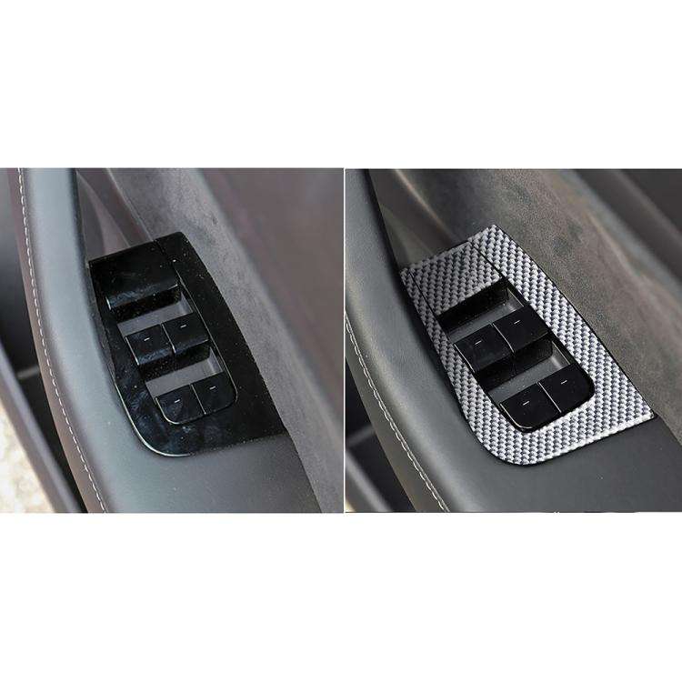For Tesla Model 3 2017-2022 / Y 2020-2024 6pcs/Set Carbon Fiber Car Window Lift Panel Decorative ...