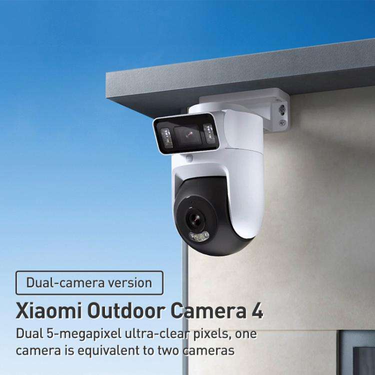 Original Xiaomi Outdoor Camera 4 MJSXJ10HL Dual 5MP 3K Ultra HD IP66 Waterproof(White)