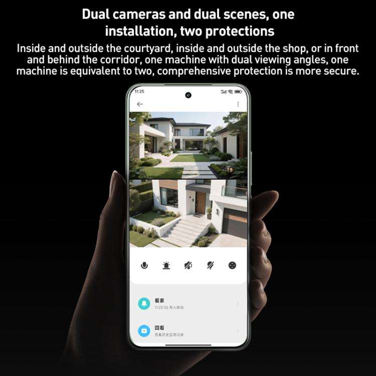 Original Xiaomi Outdoor Camera 4 MJSXJ10HL Dual 5MP 3K Ultra HD IP66 Waterproof(White)