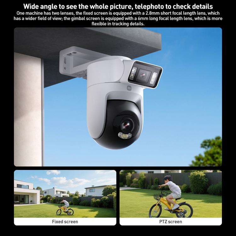 Original Xiaomi Outdoor Camera 4 MJSXJ10HL Dual 5MP 3K Ultra HD IP66 Waterproof(White)