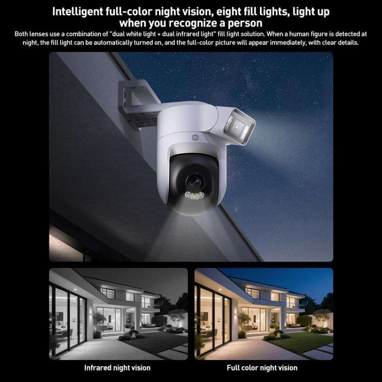 Original Xiaomi Outdoor Camera 4 MJSXJ10HL Dual 5MP 3K Ultra HD IP66 Waterproof(White)