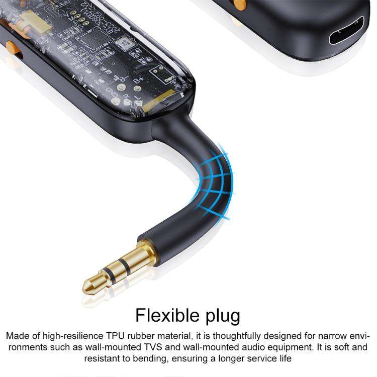 BOYI BY306 AUX Car FM Transmitter Wireless Bluetooth 5.3 Receiver(Black)