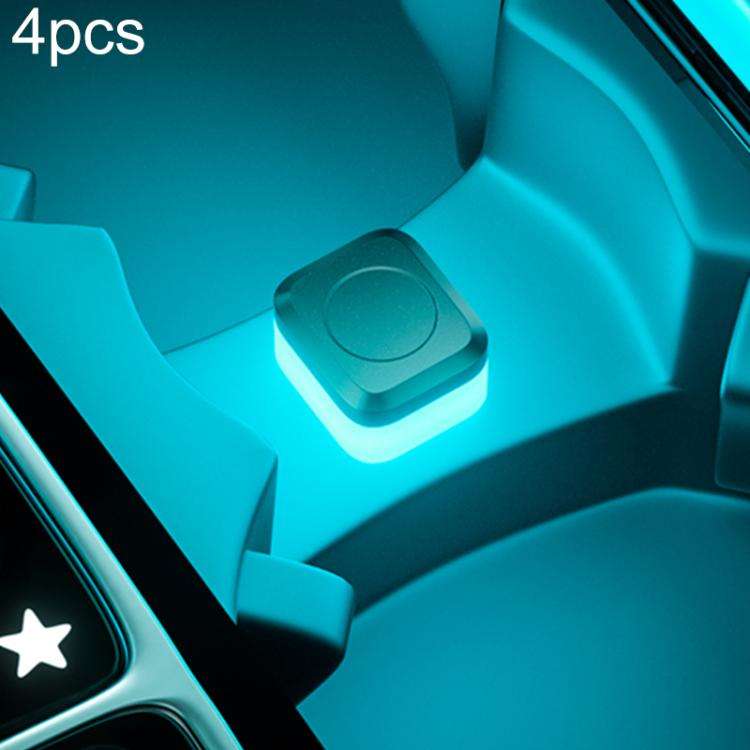 4pcs Car USB LED Atmosphere Light(Blue Light)