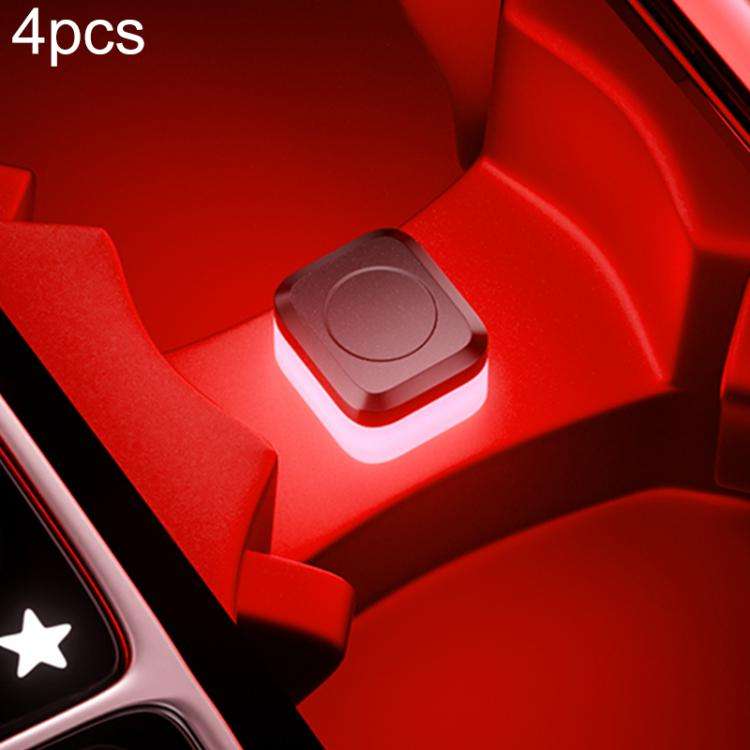 4pcs Car USB LED Atmosphere Light(Red Light)