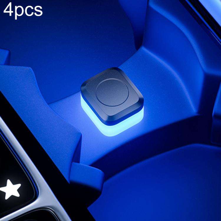 4pcs Car USB LED Atmosphere Light(Ice Blue Light)